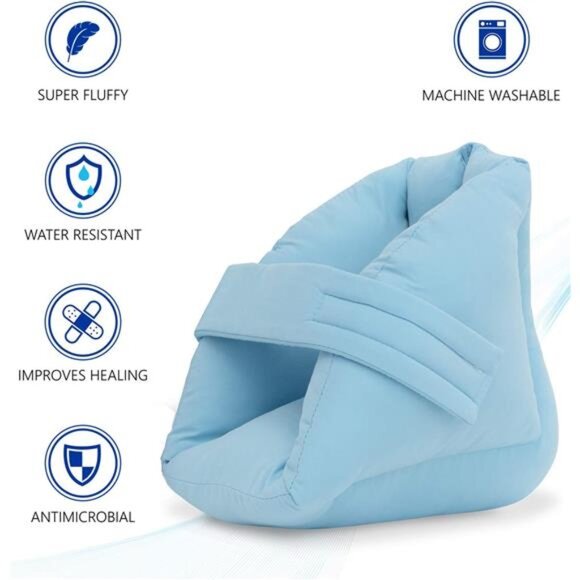 Heel Protector For Pressure Sores - 1 Ultra Soft Boot - 2 Layer Foot Pillows - Picture 3 of 7